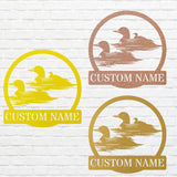 Custom Metal Bird Wall Art, Loon Family with Baby Metal Artwork, Metal Loon Aesthetic Room Decor, Outdoor Garden Decor