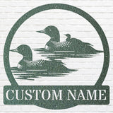 Custom Metal Bird Wall Art, Loon Family with Baby Metal Artwork, Metal Loon Aesthetic Room Decor, Outdoor Garden Decor