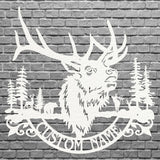 Custom Name Elk Wall Art, Wildlife Metal Art, Laser Cut Elk Custom Metal Sign, Metal Wall Decor, Housewarming Gift