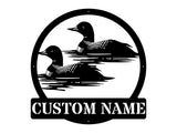 Custom Metal Loon Wall Art, Loon in Water Metal Artwork, Personalized Bird Wall Art, Metal Loon Aesthetic Room Deco, Bird Lover Gift