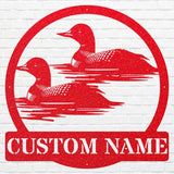 Custom Metal Loon Wall Art, Loon in Water Metal Artwork, Personalized Bird Wall Art, Metal Loon Aesthetic Room Deco, Bird Lover Gift