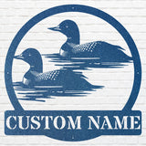 Custom Metal Loon Wall Art, Loon in Water Metal Artwork, Personalized Bird Wall Art, Metal Loon Aesthetic Room Deco, Bird Lover Gift
