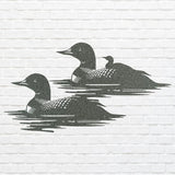 Loon Wall Art Metal Sign, Loon Family with Baby Metal Artwork, Lake House Decor, Laser Cut Metal Bird Wall Art, Outdoor Wall Art