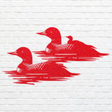 Loon Wall Art Metal Sign, Loon Family with Baby Metal Artwork, Lake House Decor, Laser Cut Metal Bird Wall Art, Outdoor Wall Art