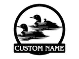 Custom Metal Bird Wall Art, Loon Family with Baby Metal Artwork, Metal Loon Aesthetic Room Decor, Outdoor Garden Decor