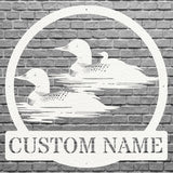 Custom Metal Bird Wall Art, Loon Family with Baby Metal Artwork, Metal Loon Aesthetic Room Decor, Outdoor Garden Decor