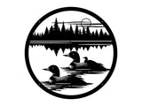 Loon Family with Baby Reflection