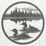 Loon Family with Baby Reflection