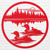 Loon Family with Baby Reflection