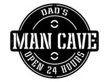 Dads Man Cave Sign, Man Cave Wall Art, Custom Man Cave Sign, Laser Cut Metal Signs, Personalized Man Cave Decor