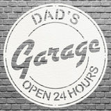Metal Workshop Sign, Modern Metal Work, Garage Wall Decor, Dad Garage Wall Art, Round Dad Wall Art, Gifts for Dad