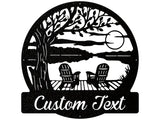 Custom Firepit Sign, Firepit Sunset Metal Wall Art, Laser Cut Personalized Metal Sign, Lake House Decor, Housewarming Gift