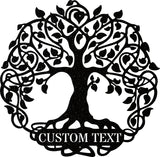 Tree of Life Personalized Name Metal Sign, Decorative Metal Wall Art
