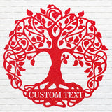 Tree of Life Personalized Name Metal Sign, Decorative Metal Wall Art