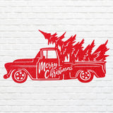 Christmas Tree Truck Sign, Metal Christmas Truck With Tree Sign, Custom Name Metal Sign, Christmas Tree Decor