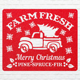 Farm Fresh Pine Tree Sign, Christmas Tree Decor, Christmas Tree Truck Sign, Personalize Name Metal Sign, Name Metal Wall Sign