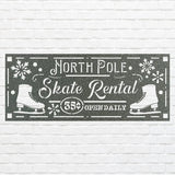 Skate Rental Metal Art, North Pole Metal Sign Art, Laser Cut Metal Wall Art, Modern Metal Wall Decor