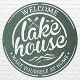 Lakehouse Metal Sign, Welcome To The Lake Laser Cut Metal Artwork, Lake Front Home Sign, Metal Coastal Wall Decor, Lake House Decor