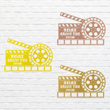 Movie Theatre Metal Wall Art, Cinema Film Wall Art, Relax Enjoy The Show Laser Cut Custom Metal Artwork, Movie Lover Gift