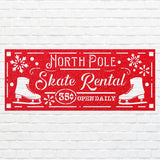 Skate Rental Metal Art, North Pole Metal Sign Art, Laser Cut Metal Wall Art, Modern Metal Wall Decor