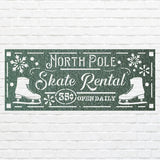 Skate Rental Metal Art, North Pole Metal Sign Art, Laser Cut Metal Wall Art, Modern Metal Wall Decor