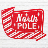 North Pole Metal Art, North Pole Metal Sign, Laser Cut Metal Wall Art, Seasonal Holiday Metal Art, Modern Metal Wall Decor