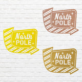 North Pole Metal Art, North Pole Metal Sign, Laser Cut Metal Wall Art, Seasonal Holiday Metal Art, Modern Metal Wall Decor