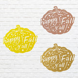 Happy Fall Yall Metal Wall Art, Pumpkin Metal Wall Art, Fall Home Decor, Laser Cut Happy Fall Yall Sign, Housewarming Gift