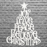 Christmas Quote Tree Art, Merry Christmas Present Decor, Metal Wall Art, Quote Wall Art, Metal Tree Wall Art